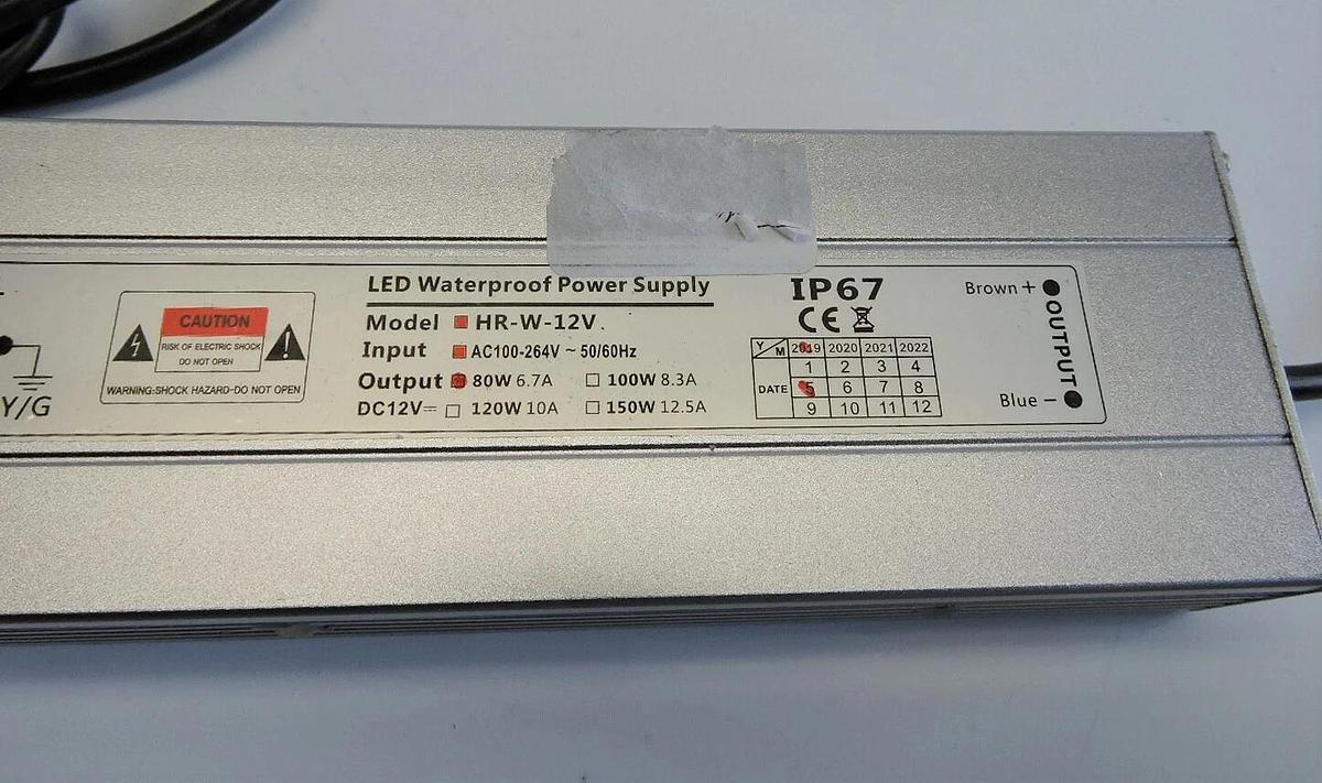 LED Waterproof Power Supply 80W 6.7A IP67 AC100-264V-50/60Hz