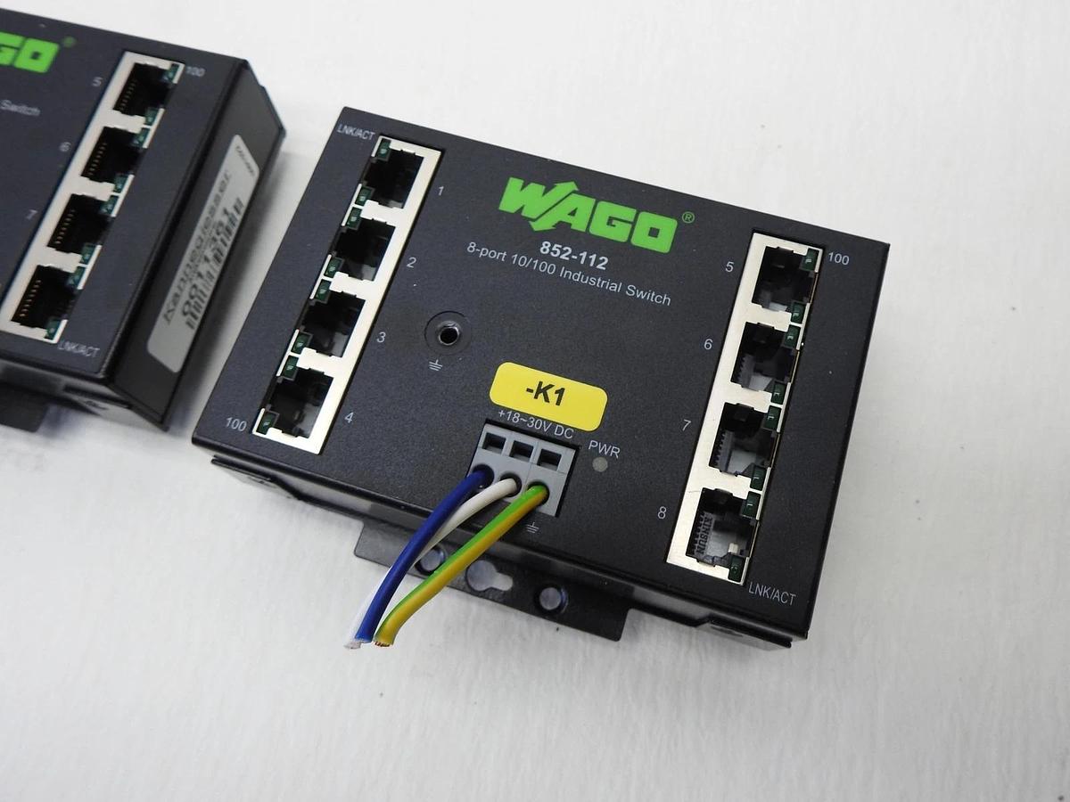 Lot of 2 - Wago 852-112 , 8-Port Industrial Ethernet Switch - NEW TAKEOUTS