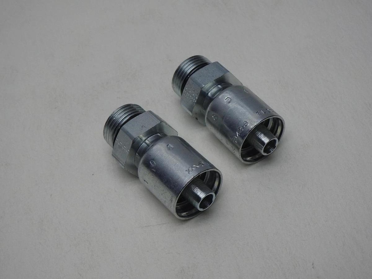 Lot of 2 - OEM Parker 10543-12-8 Crimp Style Hydraulic Hose Fitting - 43 Series