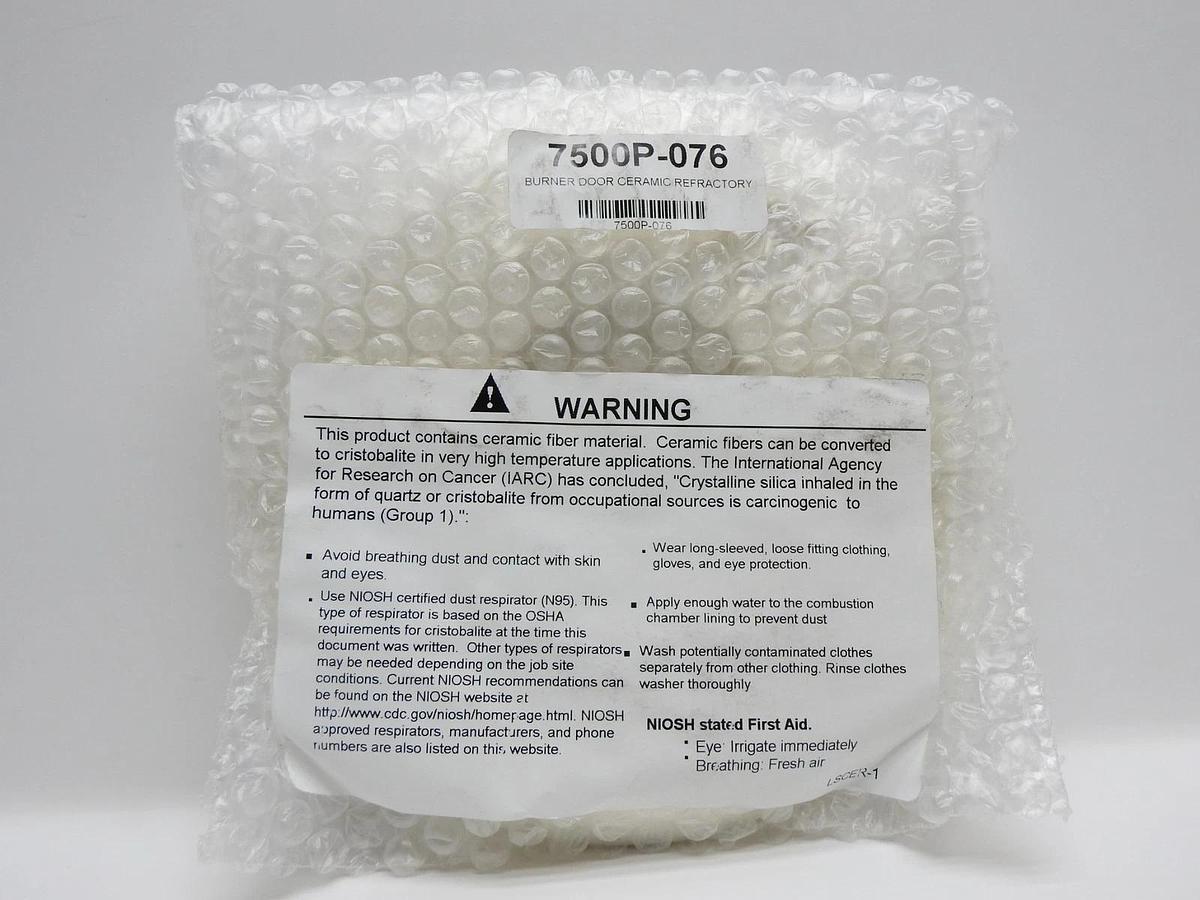 HTP 7500P-076 Burner Door Ceramic Refractory MC50, MC80, MC99, MC120 OEM NEW!