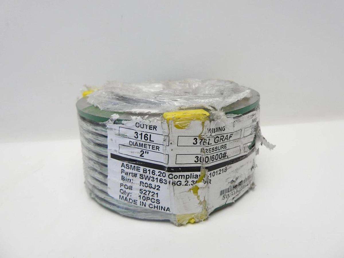 10 p/k TEADIT SW316316G.2.300IR Metalflex Spiral Wound Gasket 316L, 2"