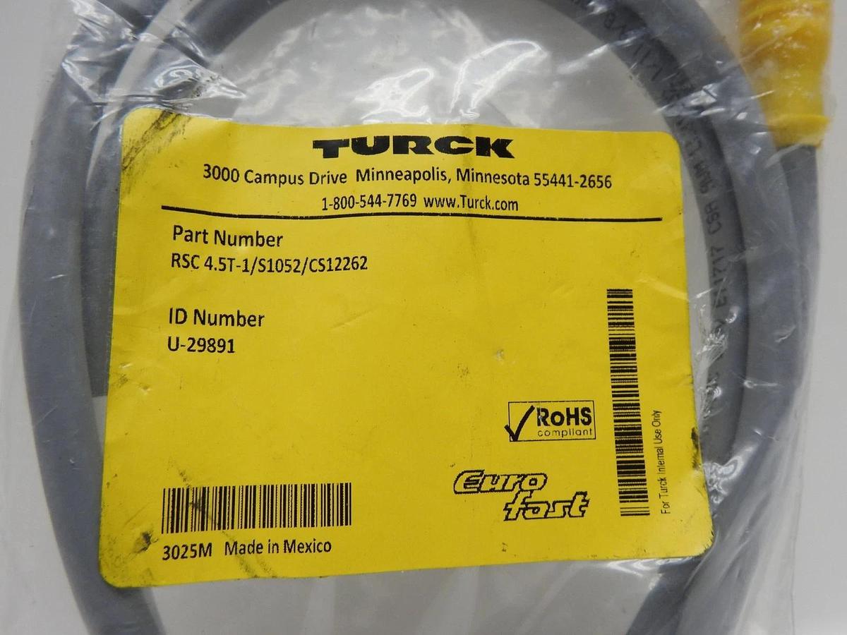 Turck RSC 4.5T-1/S1052/CS12262 Cordset U-29891 - NEW!