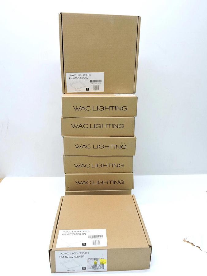 (x8) WAC Lighting SQ LED 7" Flush Mount 3000K, Brushed Nickel - FM-07SQ-930-BN