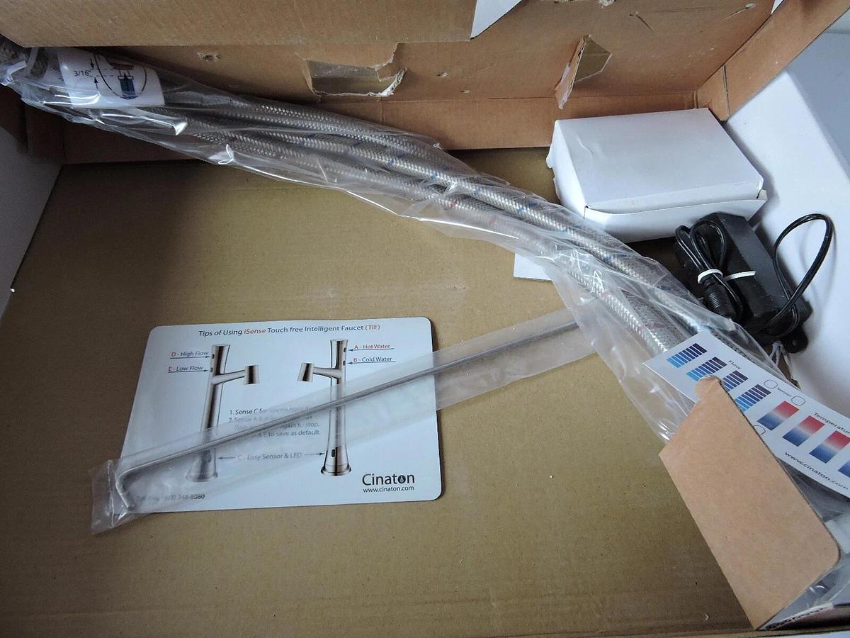 Cinaton 3102 CP Touch Free 5 Sensor Lavatory Isense Chrome Bathroom Faucet NEW!