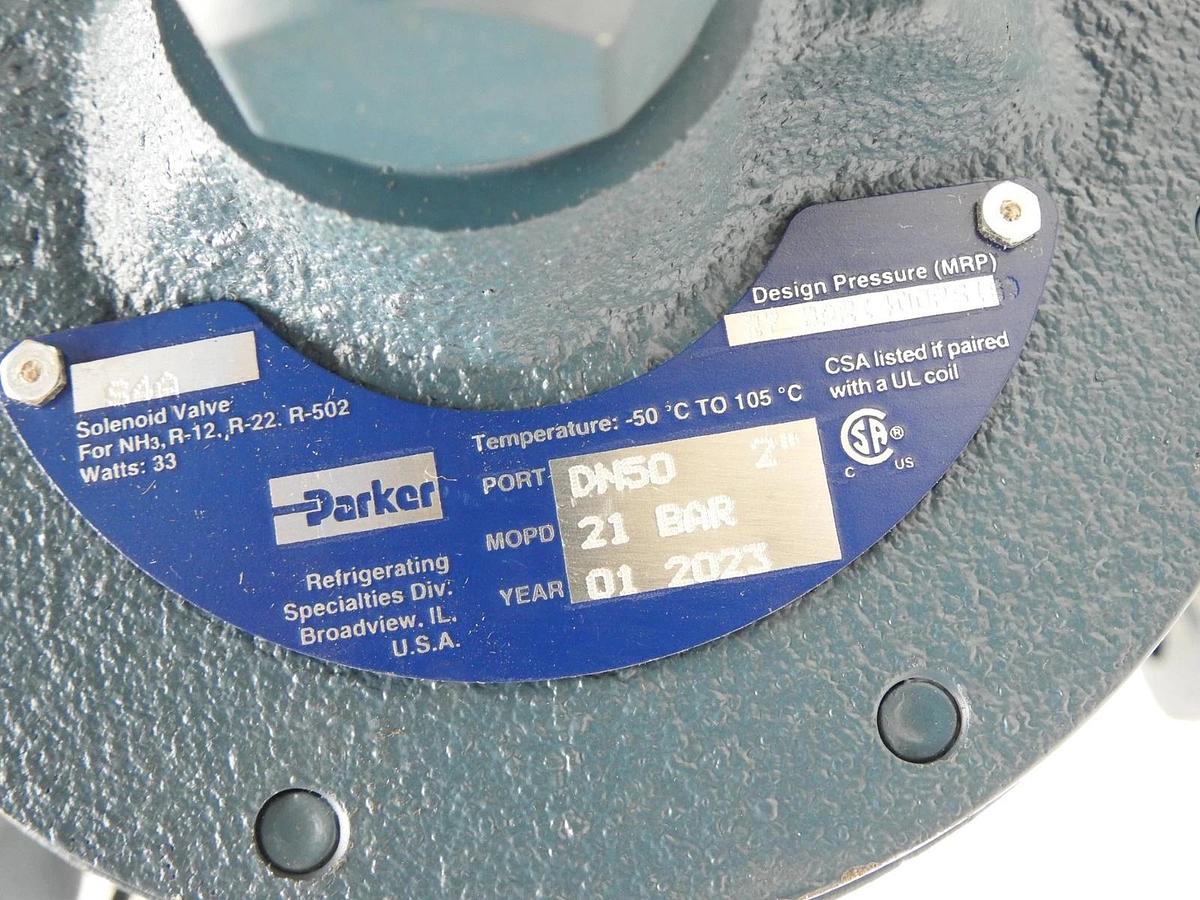 GENUINE Parker S4A Refrigerating Solenoid Valve 2" DN50 Port, 21  - OEM NEW
