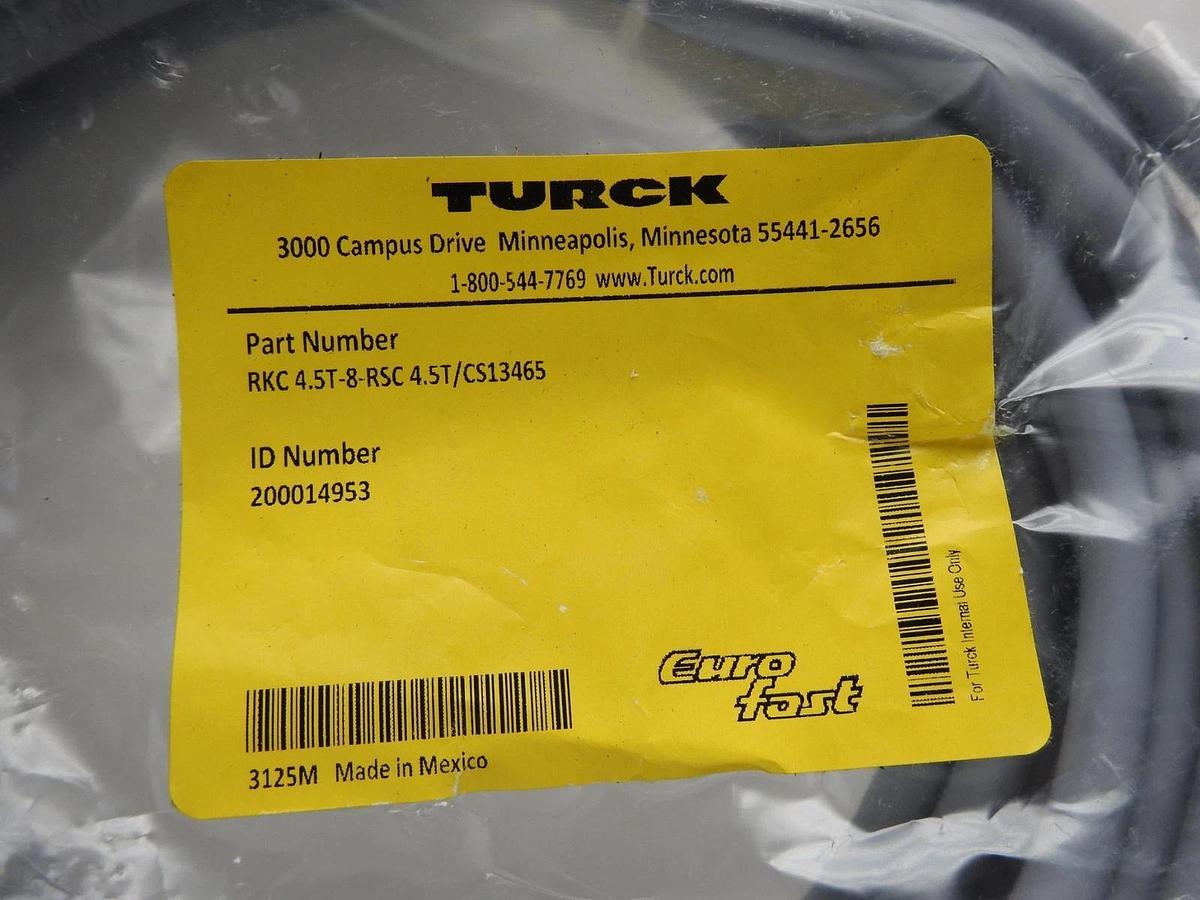 Turck RKC 4.5T-8-RSC 4.5T/CS13465 Actuator and Sensor Cable NEW