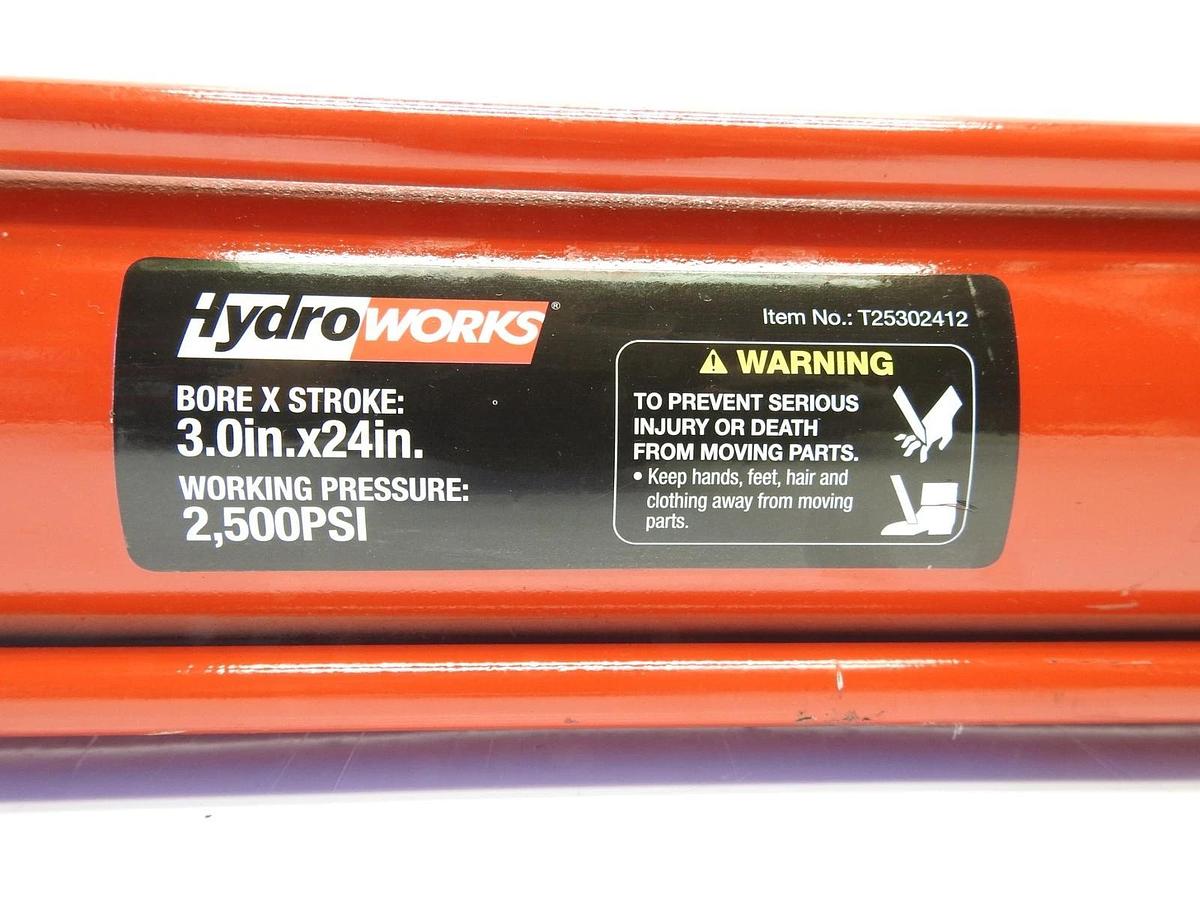 Hydroworks Hydraulic Cylinder (RED) Bore: 3", Stroke: 24" Pressure: 2500 PSI