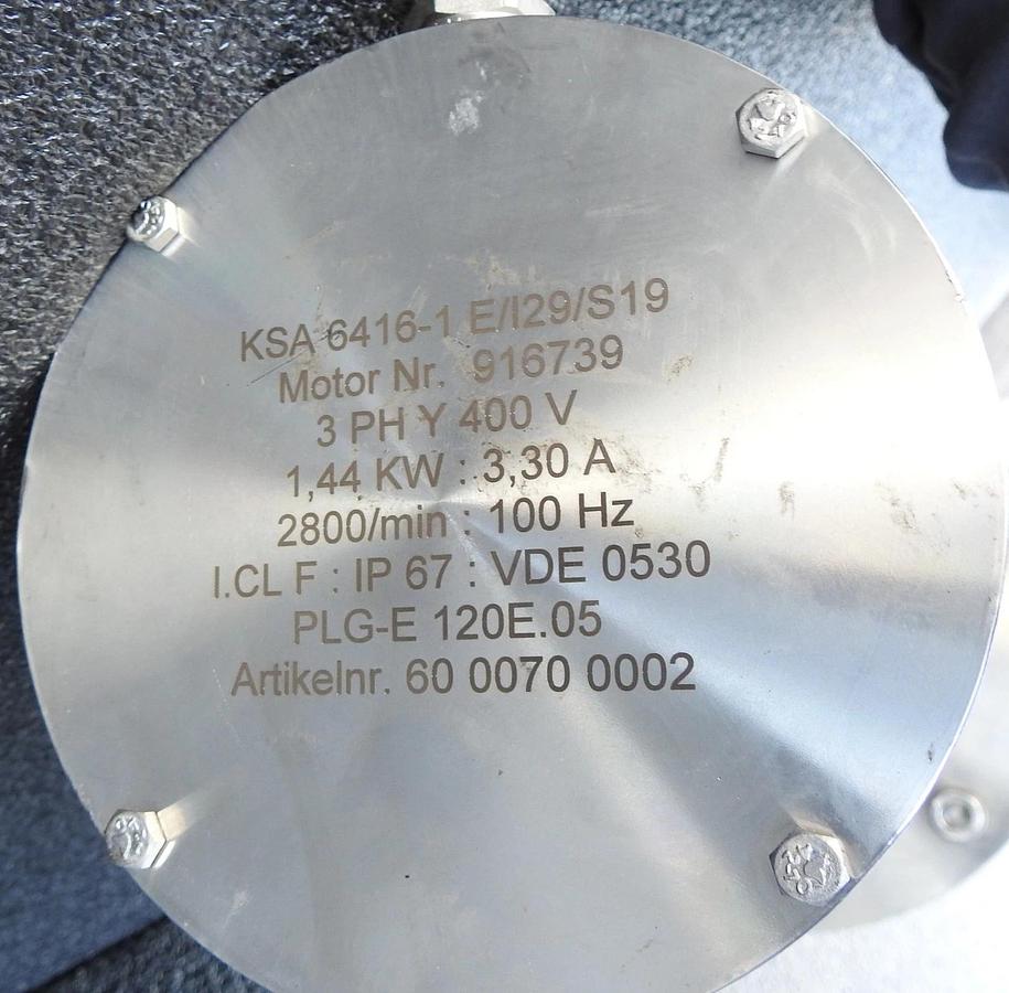 KSA 6416-1 Servo Motor E/I29/S19 #916739 3 PH Y 400V, 1,44 KW PLG-E 60 0070 0002