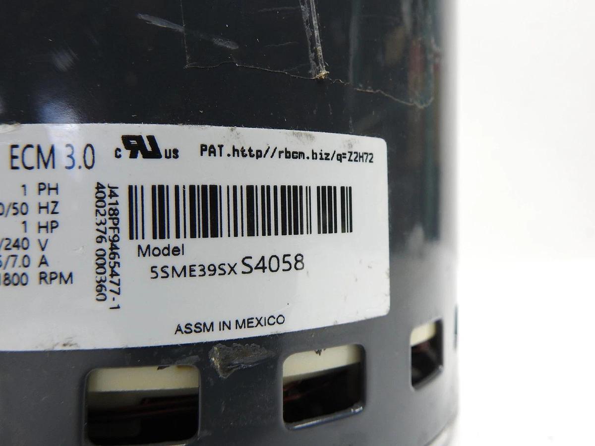 Genteq V36190 Direct Drive 1 HP Blower Motor: 5SME39SX S4058, 1PH, 120/24 - NEW
