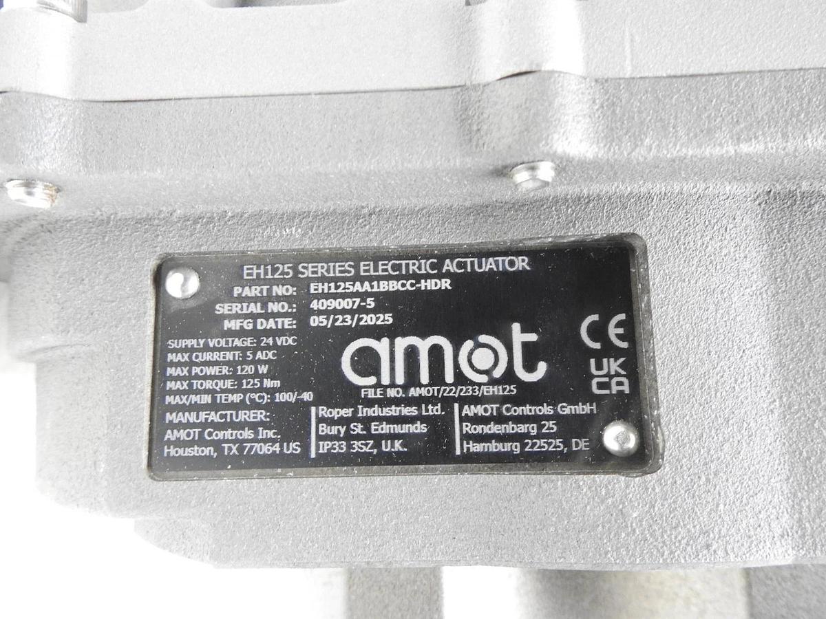 AMOT EH125 Series Electric Actuator 24 VDC, 5 ADC, 120 W AMOT CONTROLS Actuator
