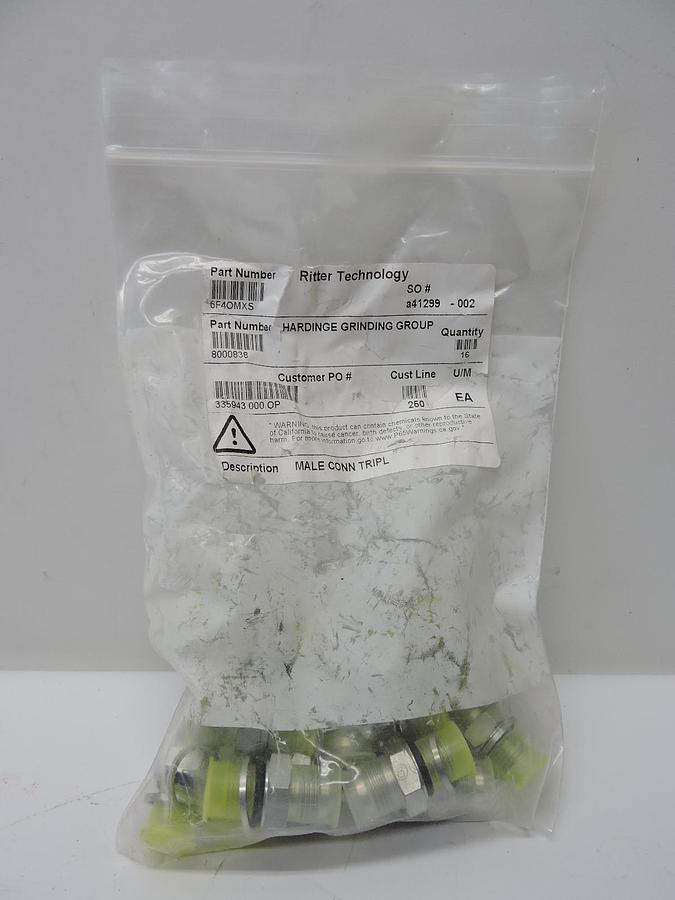 (16 Pack) GENUINE Parker 6F4OMXS Male Straight Adapter 3/8 JIC X 1/4 NEW