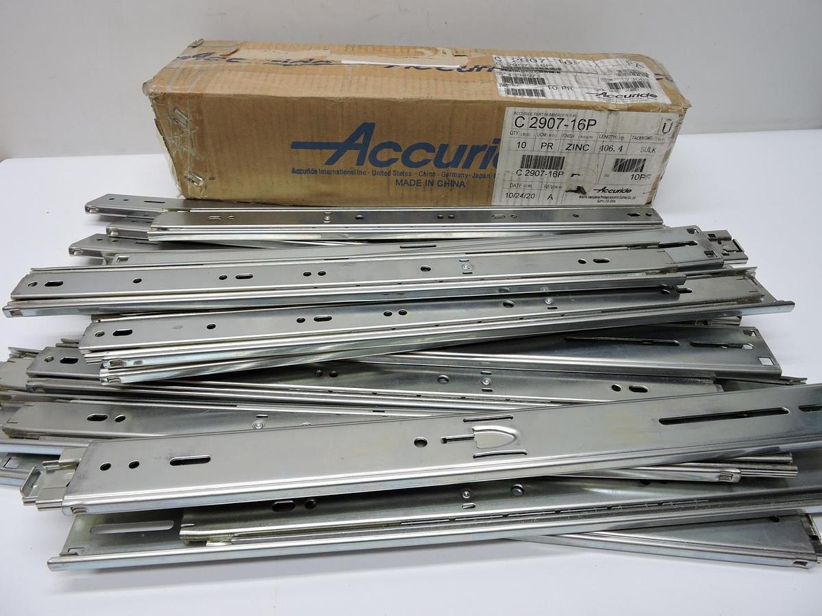 (10 Pair) Accuride C2907-16P Light-Duty/Low-Profile Slide for 1U, 2U, 3U Chassis