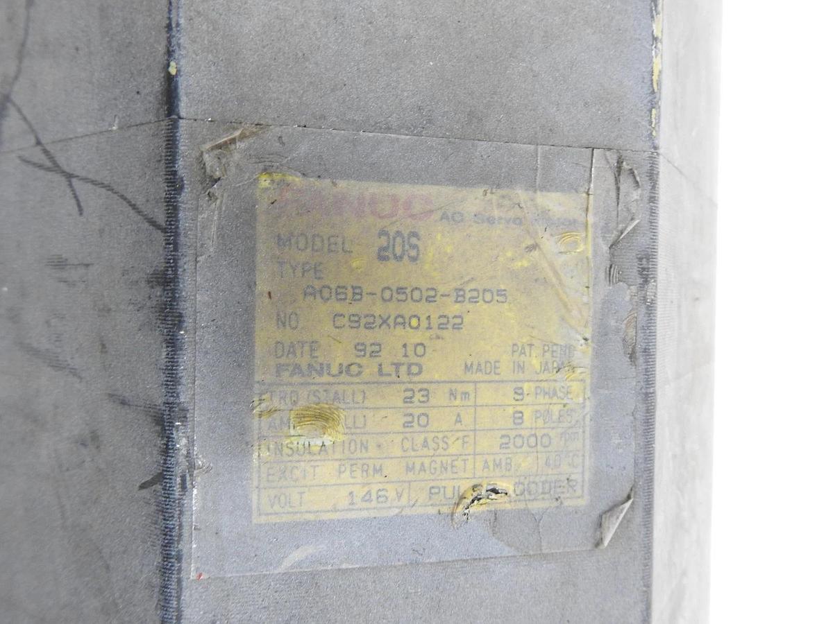 Fanuc A06B-0502-B205 AC Servo Motor Type 20S *CORE - Read D