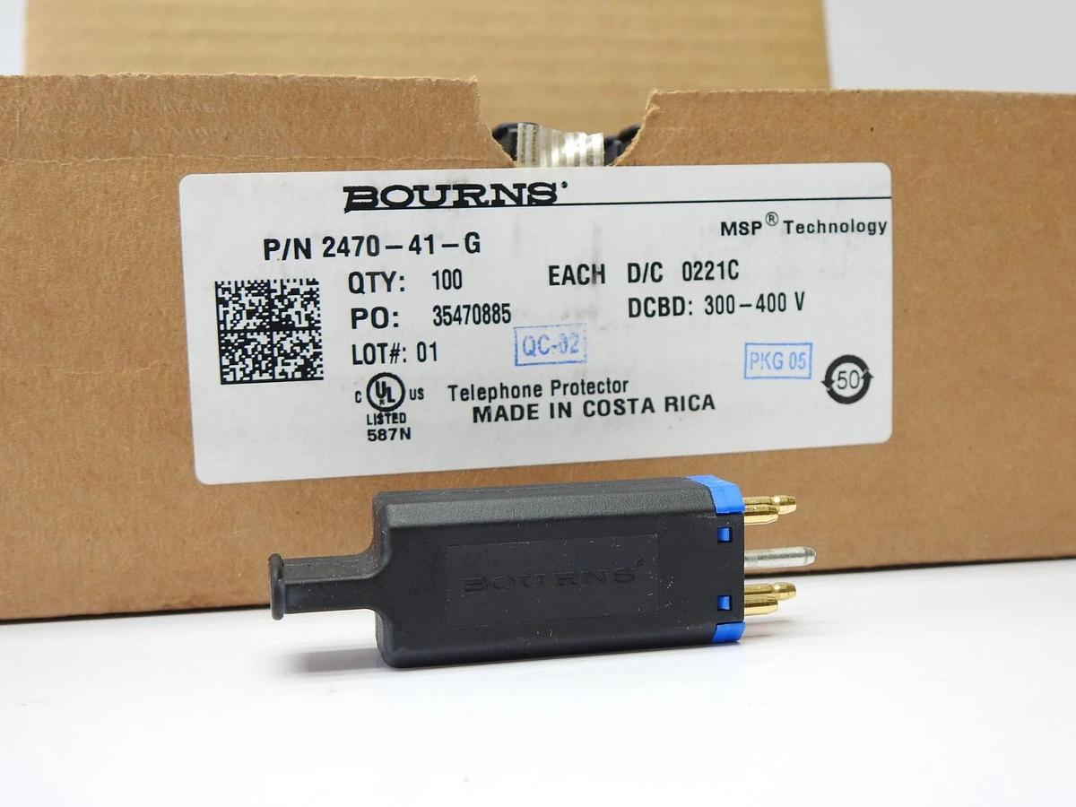 Box of 100 - Bourns 2470-41-G 5-Pin Gas Discharge Tube Protectors 2470 Series