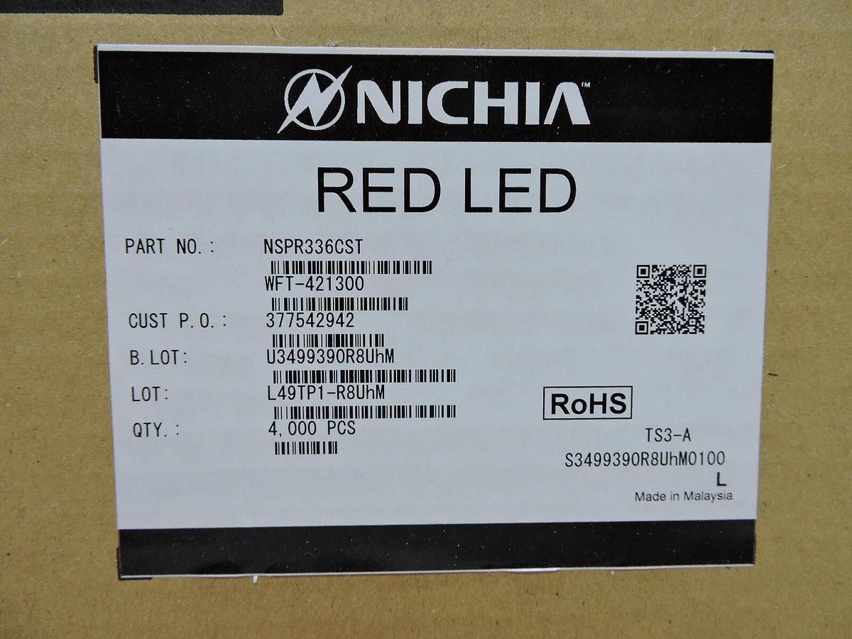 Nichia LED Red Led (4,000 PCS) WFT-421300 NSPR336 CST - NEW!