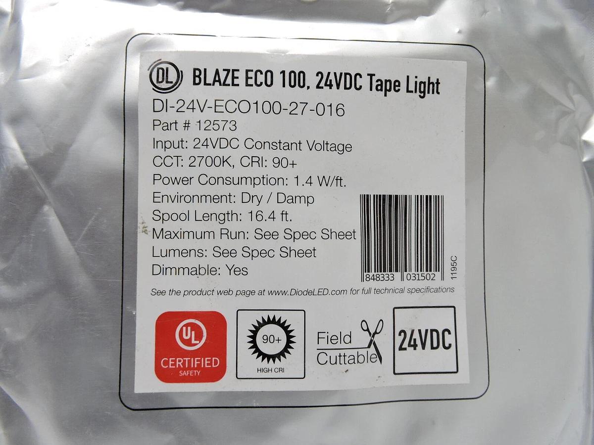 Diode Led BLAZE ECO 100 LED TAPE LIGHT - 2700K, 16.4 ft DI-24V-ECO100-27-016