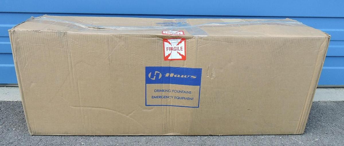 NEW Haws 8336 Shower W/ Eye Wash Station, ABS Plastic, Unassembled, 4HRX6, NEW!!