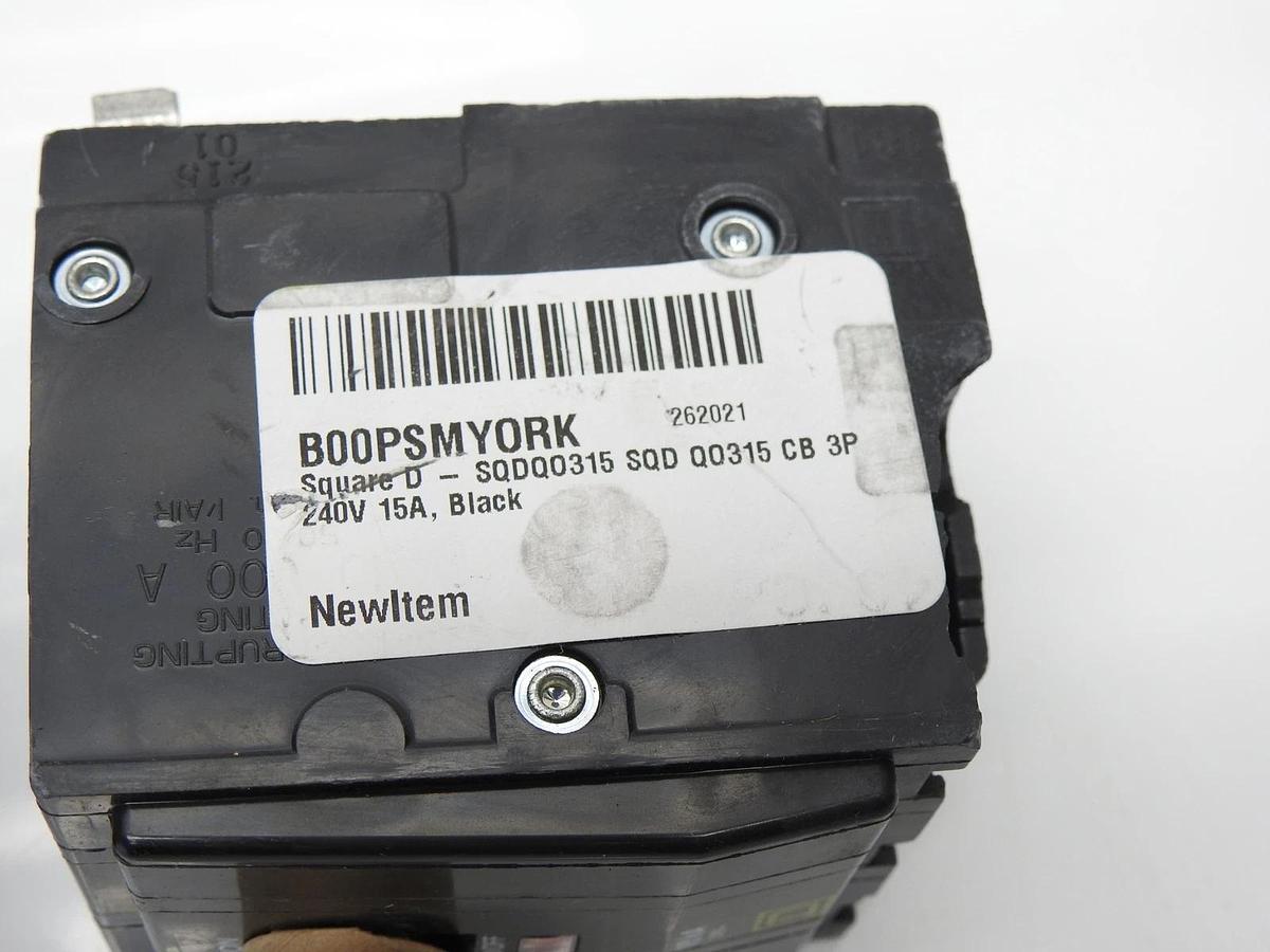 (2/pack) Square D SQDQO315 SQD QO315 CB 3P 240V 15A - NOB NEW!