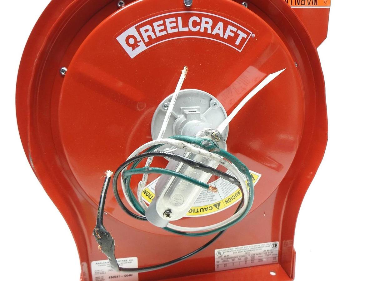Reelcraft 2XJC5 Extension Cord 50 ft Reel Junction Box Flying Lead 125/240V AC