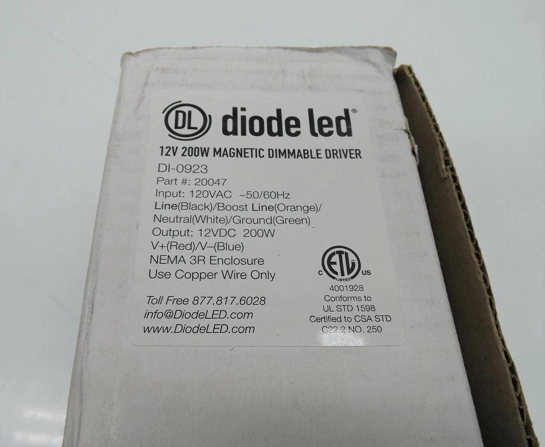 Diode LED 12V DC Magnetic Dimmable Driver 200W - NEW - 12V 200W