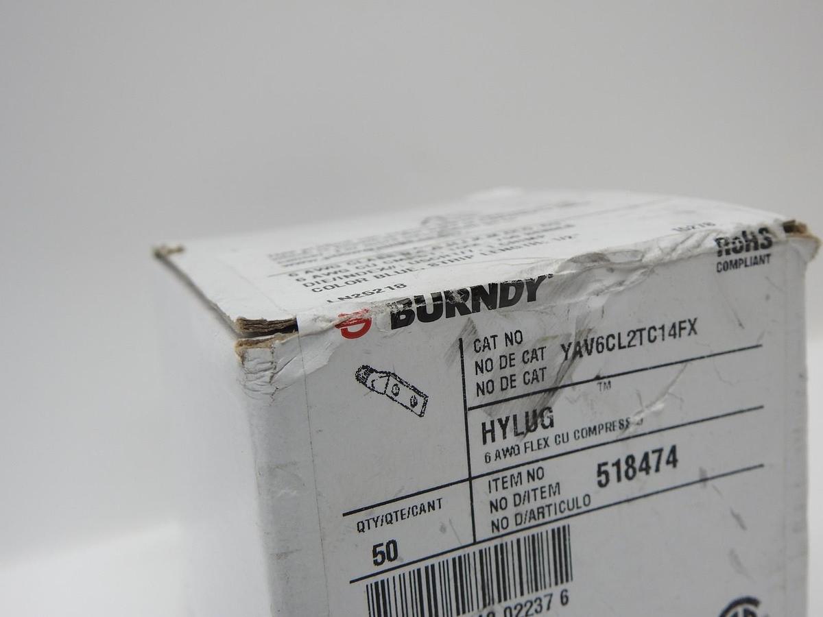 Lot of 3 Burndy YA34N Brown Die 500kcmil 1 Hole Compression Connector