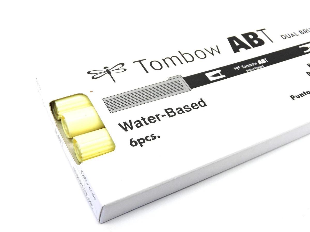 (Lot of 6) - Tombow 56510 Dual Brush Pen Art Marker, ABT 090 Baby Yellow - NEW!