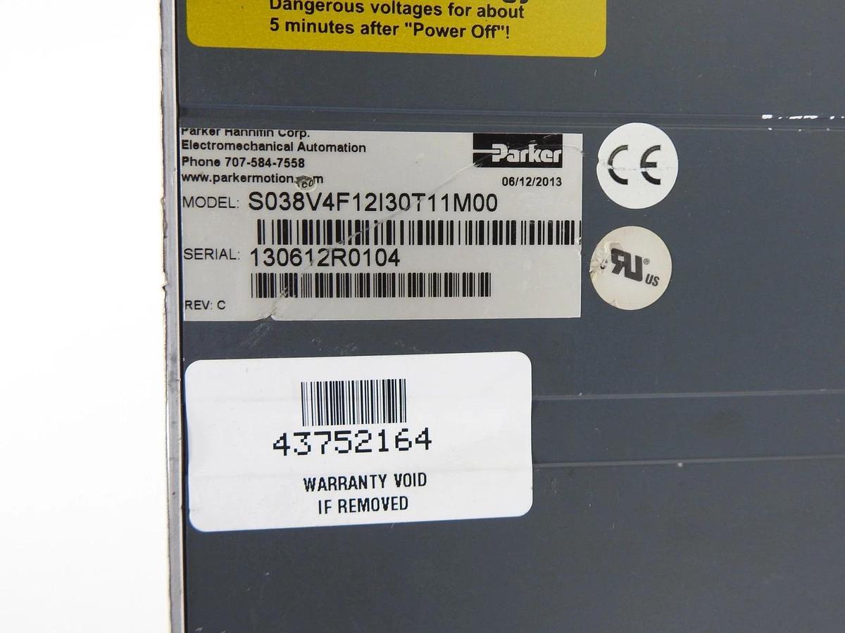 Parker COMPAX3 SERIES Servo Drive S038V4F12I30T11M00 Compumotor - USED NICE!
