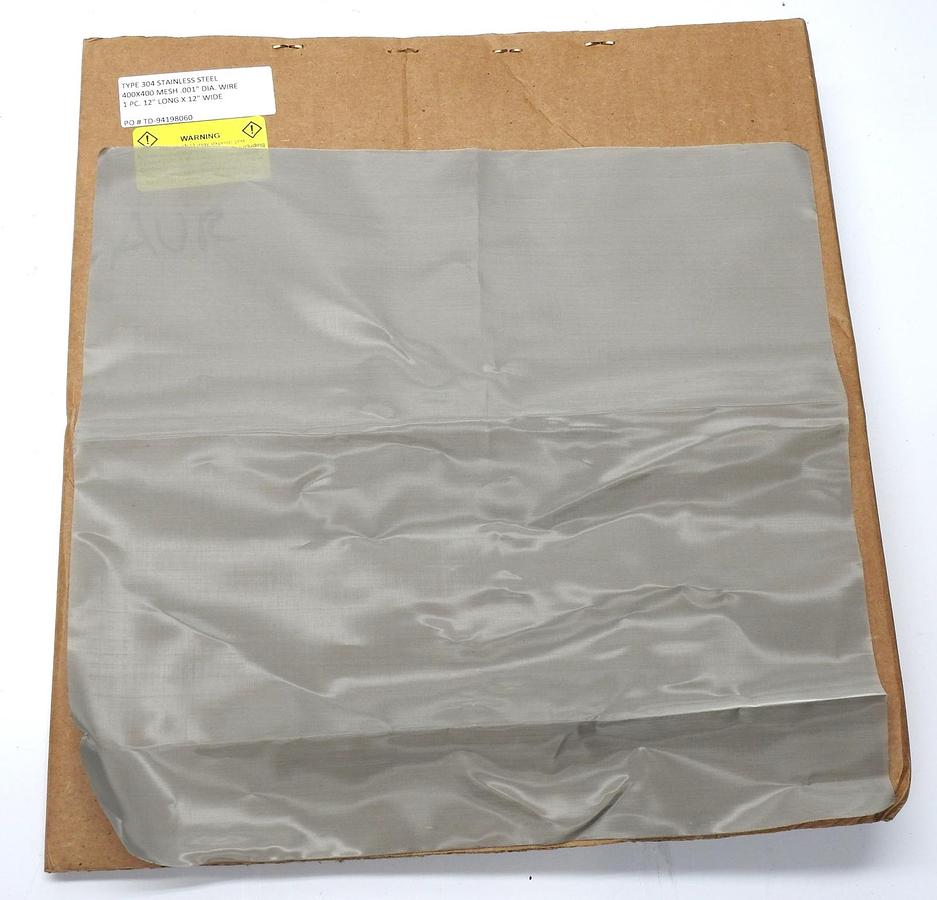 Type 304 Stainless Steel 400x400 Woven Wire Mesh .001" (12" x 12")