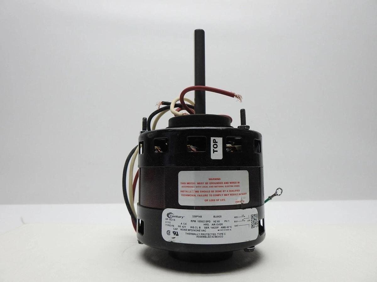 Century 326P148 AO Smith 1050 RPM 115v 1050/2 Direct Drive Furnace Motor 1/6 HP