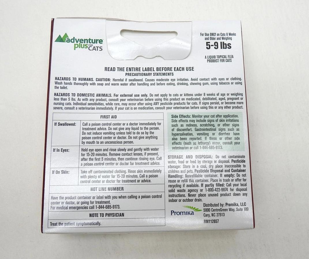 (3 Boxes) Adventure Plus for Cats Cat Flea Medicine Topical Drops 5-9 Pounds 859837005197