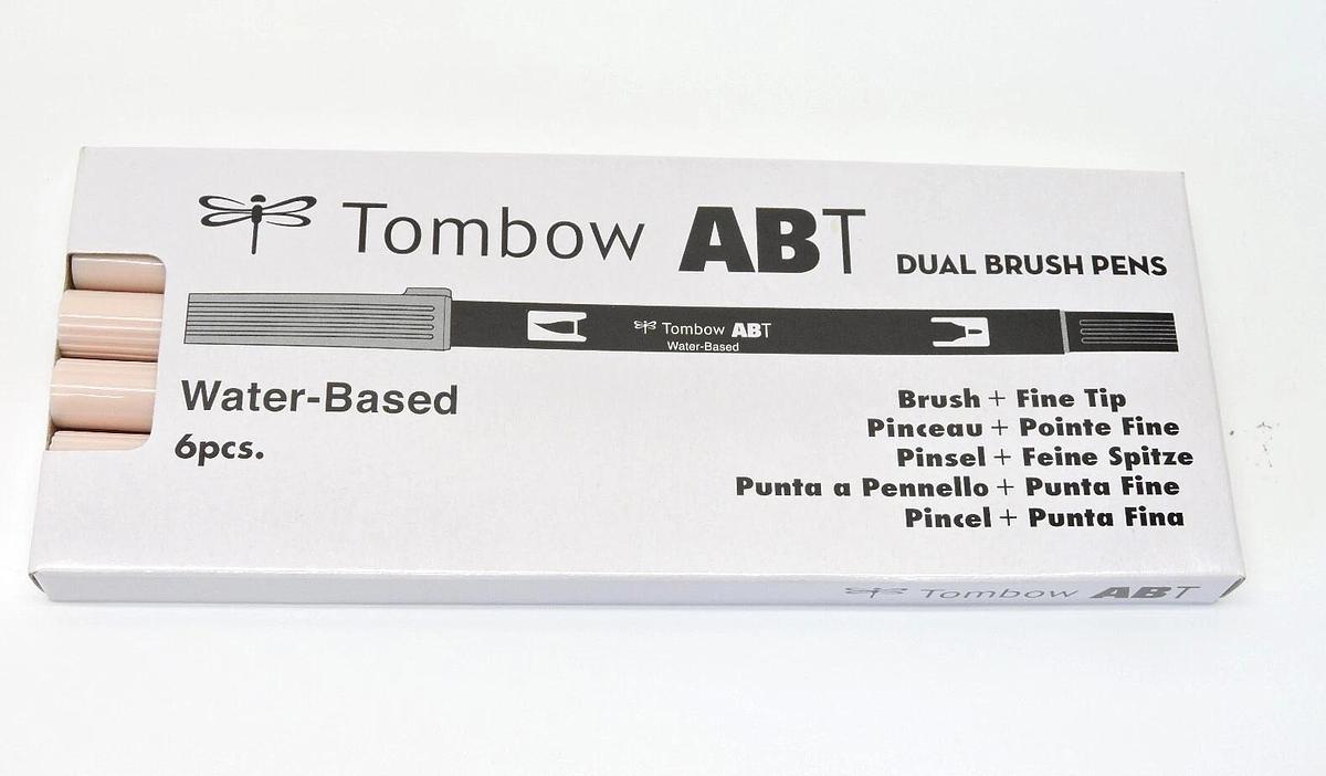 Lot of 6 - Tombow 56598 Dual Brush Pen Art Marker, ABT 850 Light Apricot - NEW!