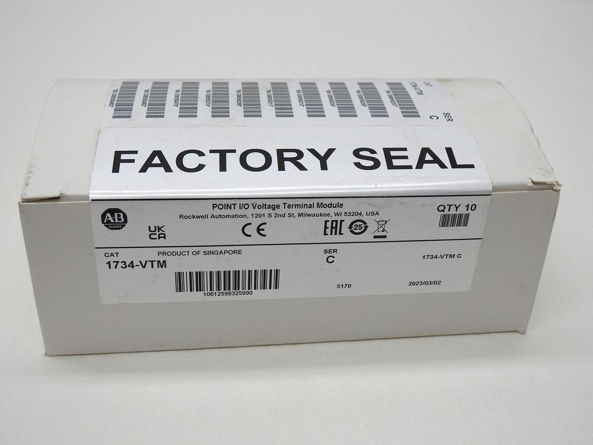 Box of 10 *2023* NEW Allen Bradley 1734-VTM I/O Voltage Terminal Module SEALED!