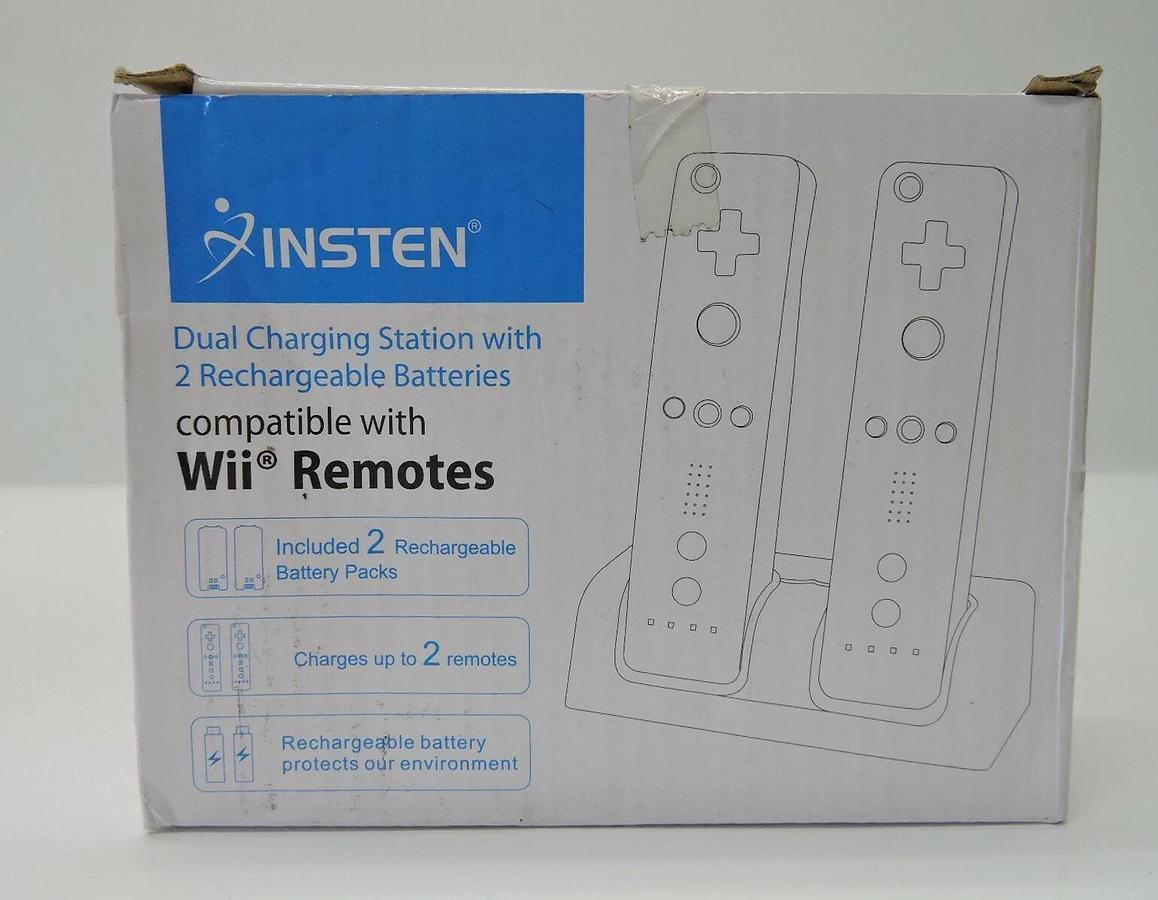 (2) Insten Dual Charger Charging Dock Station + 2 Battery For Wii / Wii U Remote