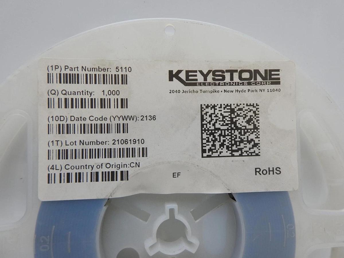 1000/pcs Keystone 5110 PCB Zero Ohm Jumper Chip Resistor - NEW!