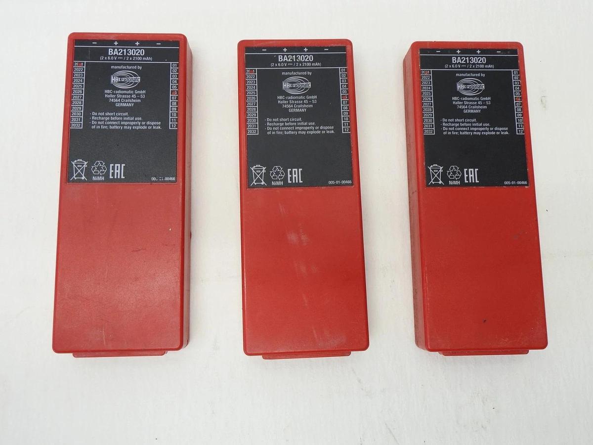 Lot of 3 - GENUINE HBC RADIOMATIC BA213020 6V 2100MAH Batteries - USED OEM