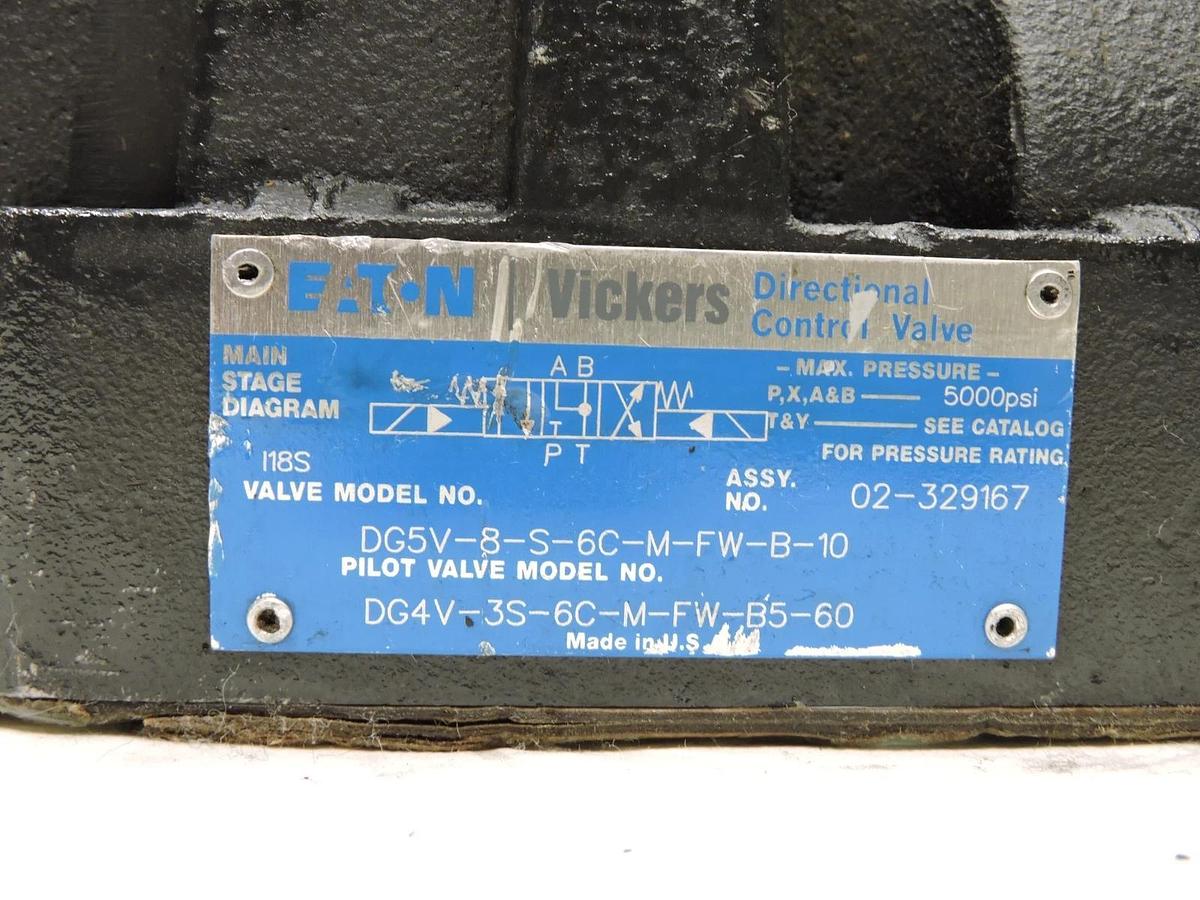 Eaton DG5V-8-S-6C-M-FW-B-10 with Pilot Valve DG4V-3S-6C-M-FW-B5-60 - NOB NEW