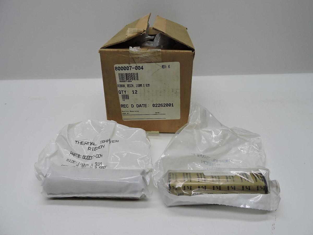 (12) Eltron Thermal Transfer Ribbon 110mm x 91M / 4.30" x 3,582" Polyester Resin
