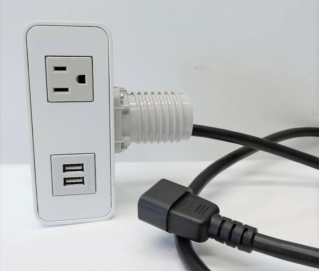Teknion Power Cube w/ Dual USB Power Configuration, Very White - NEW