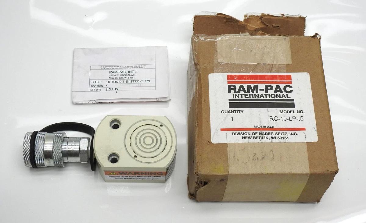 Ram Pac RC-10-LP-.5 (10 Ton, 0.5 In Stroke CYL) Flat Jack - NOB NEW!