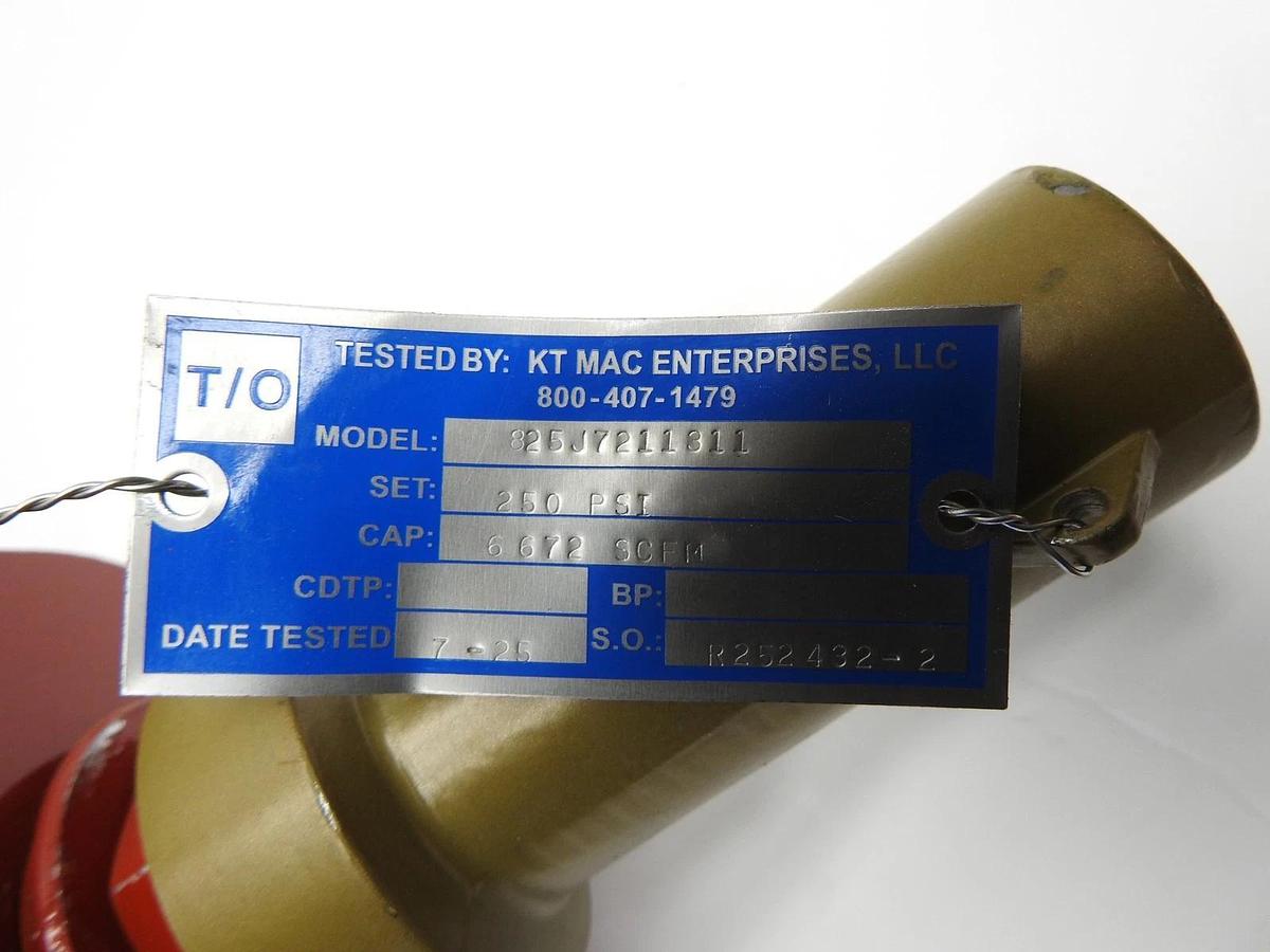 Taylor T-8250-3 2" Relief Valve 176-250 Range, OG01316.2CL 825J7211311 T 8250