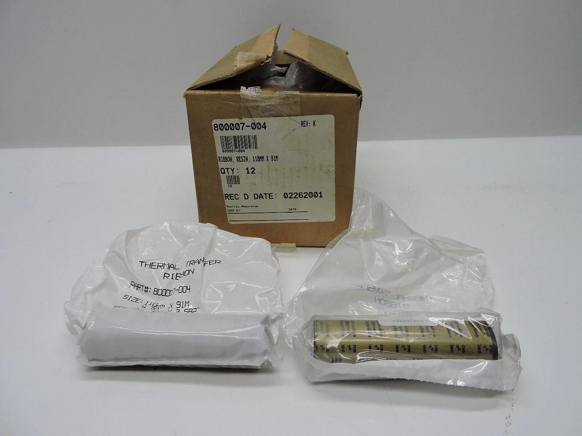 (12) Eltron Thermal Transfer Ribbon 110mm x 91M / 4.30" x 3,582" Polyester Resin