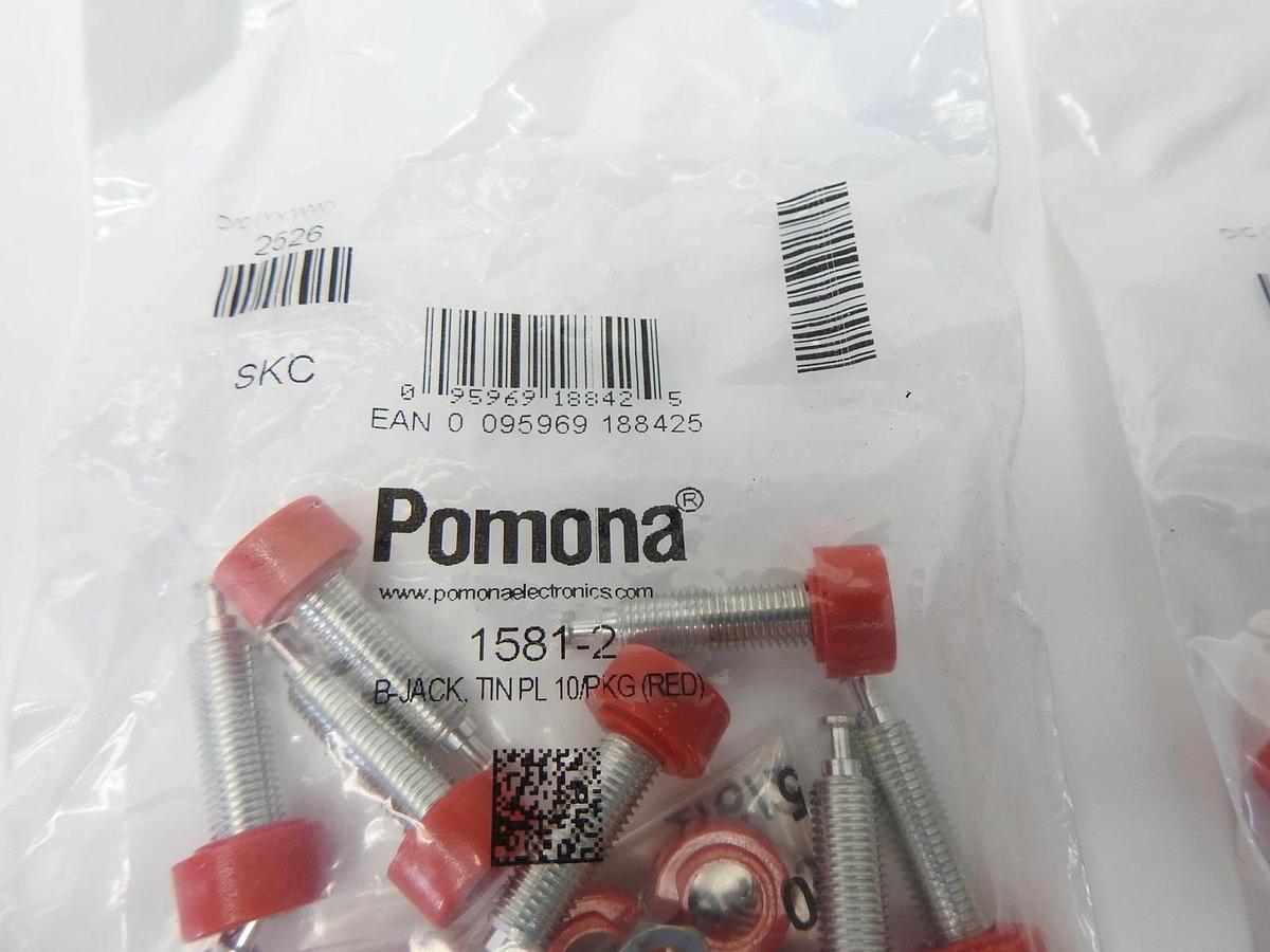 20 Pack - Pomona 1581-2 Red Panel Mount Banana Jacks