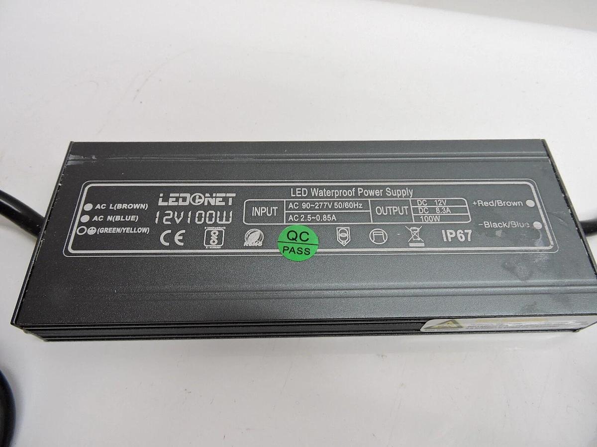 LOT OF 20 - LedeNet 12V100W Driver 277V IP67 Waterproof Power Supply 12V 100 W