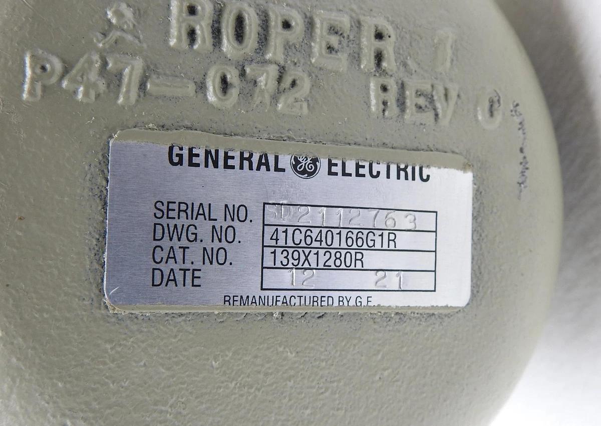 GE 139X1280R Pressure Valve Roper P47-072 / 41C640166G1R- FACTORY REMAN!