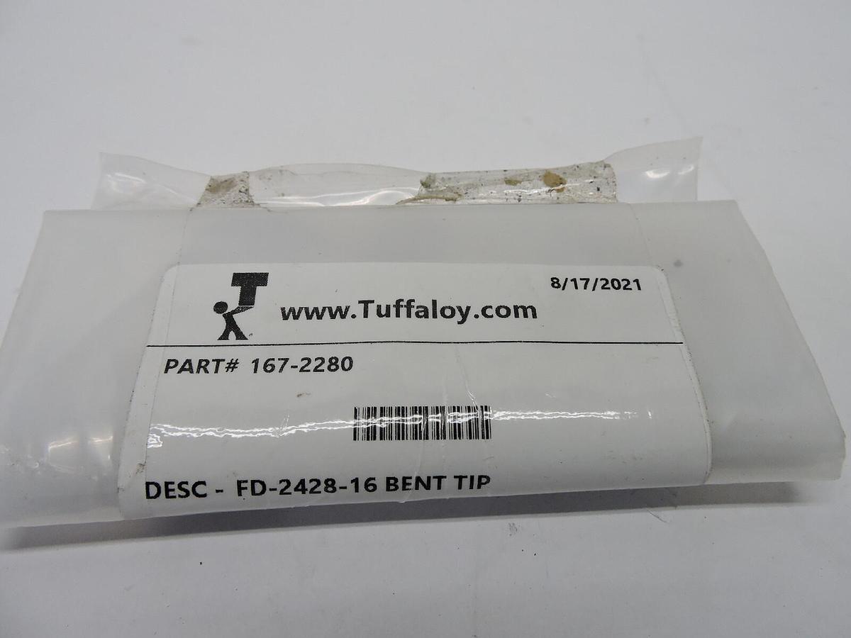 (6) Tuffaloy FD-2428-16 Bent Tip #167-2280 Standard Electrodes 2.50 IN x .500 IN