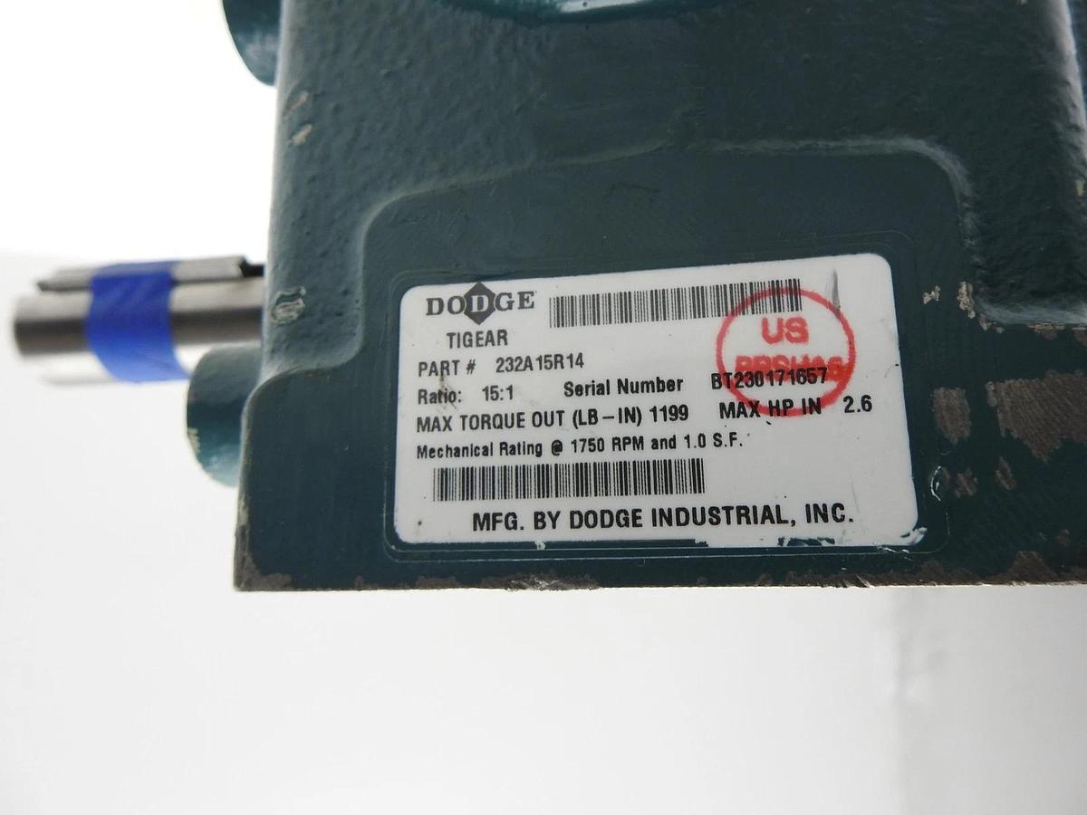 Dodge 232A15R14 TIGEAR-2 REDUCER-EXT O/P SHAFT Ratio: 15:1 - NEW