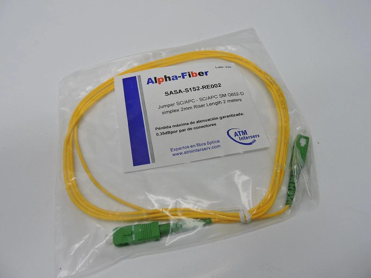(100) Jumper SC/APC - SC/APC SM G652-D Simplex 2mm Riser (2 Meters)