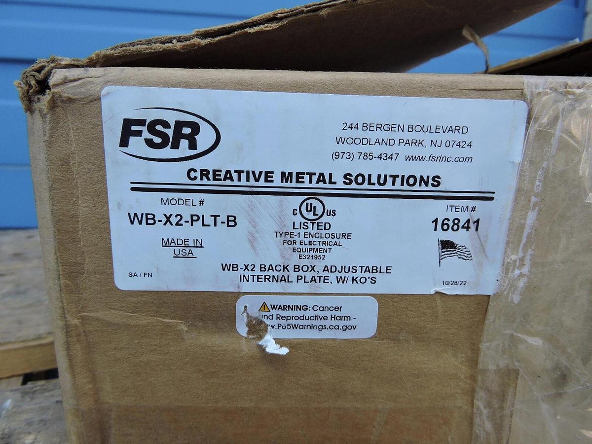 FSR WB-X2-PLT-B 12.38″×12.38″×4″ Back Box w/ Blank Plate - NOB NEW!
