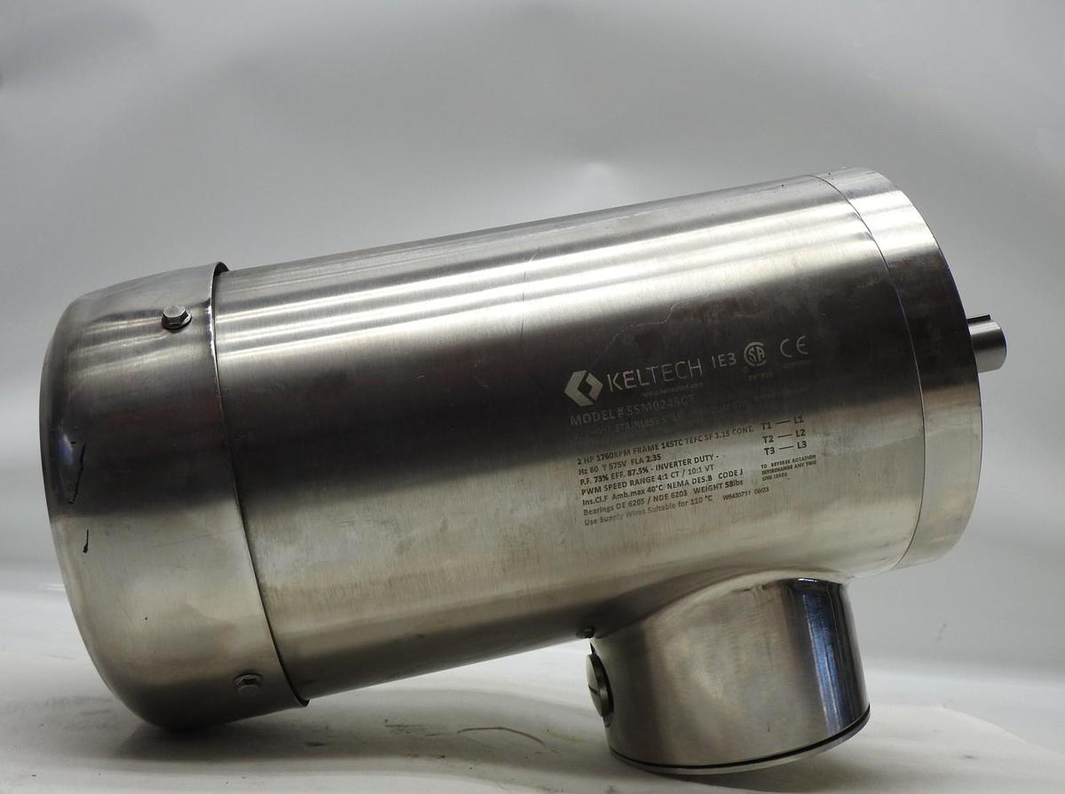 Keltech SSM0245CT Stainless Steel Premium Washdown Motor 3Ph, 2HP - BULK NEW!