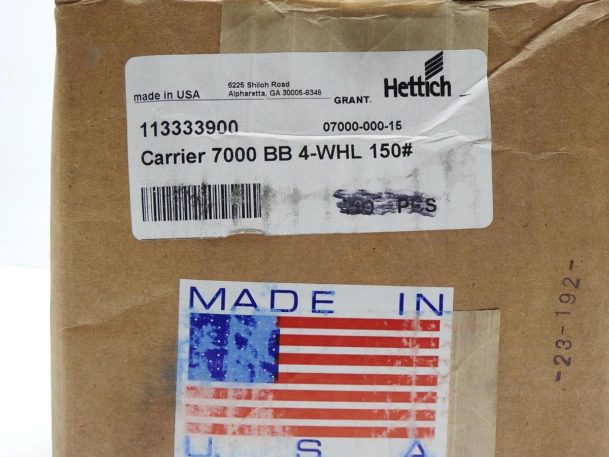 Hettich 113333900 Carrier 7000 BB 4-WHL 150# Steel Precision Ball Bearing Wheels
